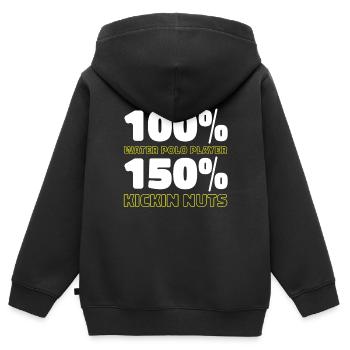 Wasserball Wasserballer - Kinder Premium Organic Zip Hoodie - Schwarz - Hinten - AI Model Kid Male (0cm)