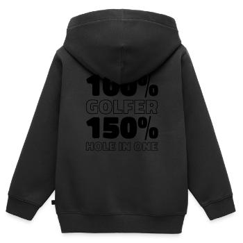 Golf Golfer Golfen - Kinder Premium Organic Zip Hoodie - Schwarz - Hinten - AI Model Kid Male (0cm)