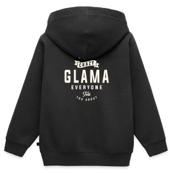 Ich bin der verrückte Glama, von dem dir jeder erzählt hat - Mother's - Kinder Premium Organic Zip Hoodie - Schwarz - Hinten - AI Model Kid Male (0cm)