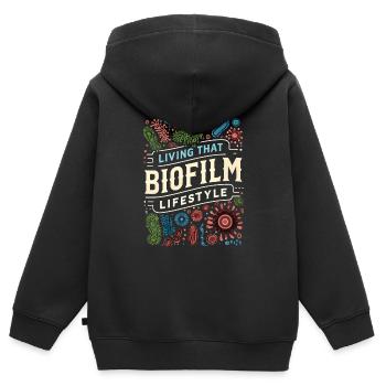 Microbiologist Microbiology Lab Staph Biology - Kinder Premium Organic Zip Hoodie - Schwarz - Hinten - AI Model Kid Male (0cm)
