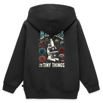 Microbiologist Microbiology Lab Staph Biology - Kinder Premium Organic Zip Hoodie - Schwarz - Hinten - AI Model Kid Male (0cm)