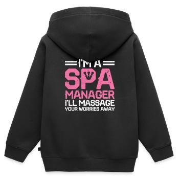 Gestionnaire de SPA Emploi Bien-être Drôle Gestion de SPA Sayi - Sweat Premium à capuche zippé enfant bio - noir - Dos - AI Model Kid Male (0cm)