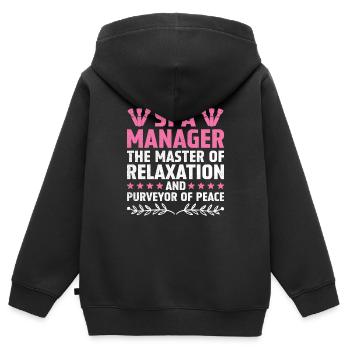 Gestionnaire de SPA Emploi Bien-être Drôle Gestion de SPA Sayi - Sweat Premium à capuche zippé enfant bio - noir - Dos - AI Model Kid Male (0cm)
