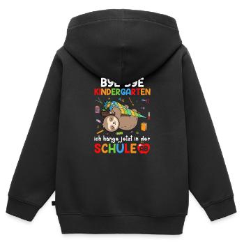 Bye Bye Kindergarten I'm Hanging In School Now - Kids Premium Organic Zip-up Hoodie - black - Back - AI Model Kid Male (0cm)