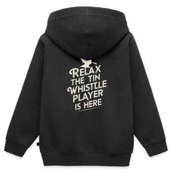 Tin Whistle - Kids Premium Organic Zip-up Hoodie - black - Back - AI Model Kid Male (0cm)