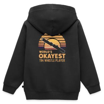 Tin Whistle - Kids Premium Organic Zip-up Hoodie - black - Back - AI Model Kid Male (0cm)