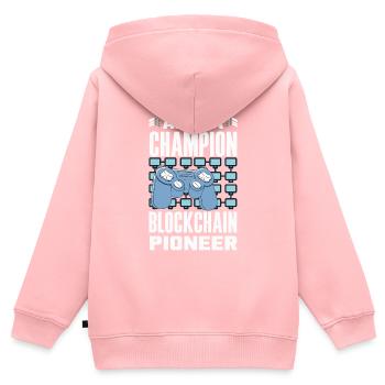 Cryptocurrency Rewards Gaming Blockchain Gamer - Kids Premium Organic Zip-up Hoodie - rose - Back - AI Model Kid Female (0cm)