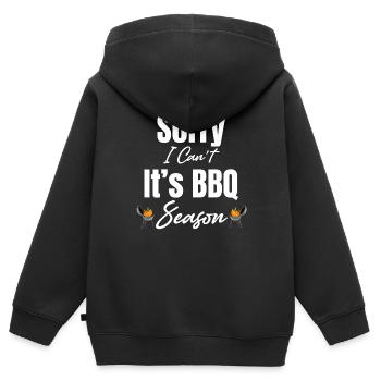 Tut Mir Leid, Ich Kann Nicht, Es Ist Grillsaison, - Kinder Premium Organic Zip Hoodie - Schwarz - Hinten - AI Model Kid Male (0cm)