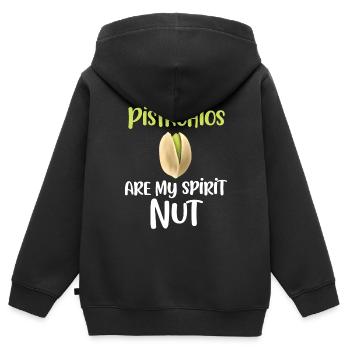 Les pistaches sont à moi - Sweat Premium à capuche zippé enfant bio - noir - Dos - AI Model Kid Male (0cm)
