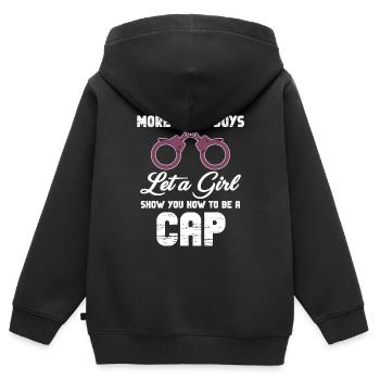 Bewegen Sie Sich, Jungs, Lassen Sie Sich Von - Kinder Premium Organic Zip Hoodie - Schwarz - Hinten - AI Model Kid Male (0cm)