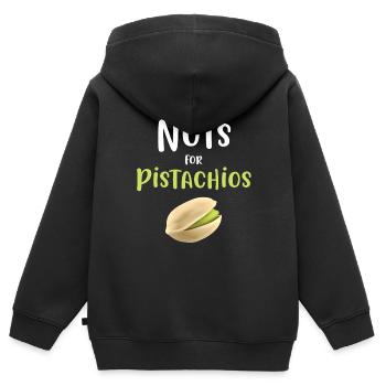 Noix pour pistaches Pistache Lover Topping - Sweat Premium à capuche zippé enfant bio - noir - Dos - AI Model Kid Male (0cm)