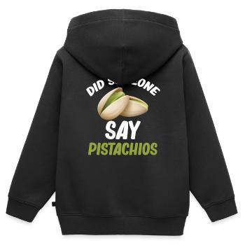 Quelqu’un a-t-il dit glace à la pistache avec des noix au chocolat ? - Sweat Premium à capuche zippé enfant bio - noir - Dos - AI Model Kid Male (0cm)