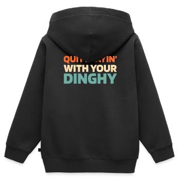 Voile, Voile, Voilier - Sweat Premium à capuche zippé enfant bio - noir - Dos - AI Model Kid Male (0cm)