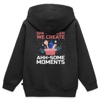 Gestionnaire de SPA Emploi Bien-être Drôle Gestion de SPA Sayi - Sweat Premium à capuche zippé enfant bio - noir - Dos - AI Model Kid Male (0cm)