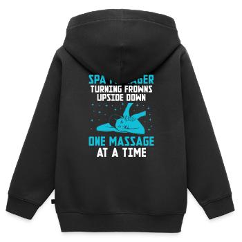 Gestionnaire de SPA Emploi Bien-être Drôle Gestion de SPA Sayi - Sweat Premium à capuche zippé enfant bio - noir - Dos - AI Model Kid Male (0cm)