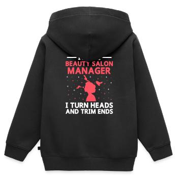 Gestionnaire de SPA Emploi Bien-être Drôle Gestion de SPA Sayi - Sweat Premium à capuche zippé enfant bio - noir - Dos - AI Model Kid Male (0cm)