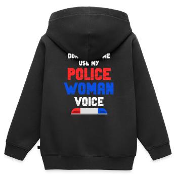 Zwinge Mich Nicht Dazu, Meine Polizistin Zu - Kinder Premium Organic Zip Hoodie - Schwarz - Hinten - AI Model Kid Male (0cm)