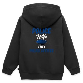 Ich Bin Keine Polizistin, Ich Bin Eine - Kinder Premium Organic Zip Hoodie - Schwarz - Hinten - AI Model Kid Male (0cm)