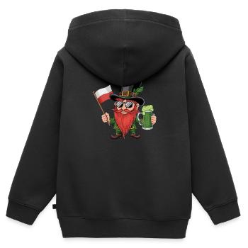 Pole Polnische Flagge Polen St Patricks Day - Kinder Premium Organic Zip Hoodie - Schwarz - Hinten - AI Model Kid Male (0cm)
