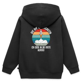 Bye Bye Kindergarten I'm Jetting Into 1st Grade - Kids Premium Organic Zip-up Hoodie - black - Back - AI Model Kid Male (0cm)