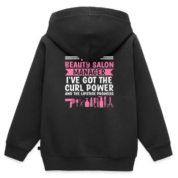 Gestionnaire de SPA Emploi Bien-être Drôle Gestion de SPA Sayi - Sweat Premium à capuche zippé enfant bio - noir - Dos - AI Model Kid Male (0cm)