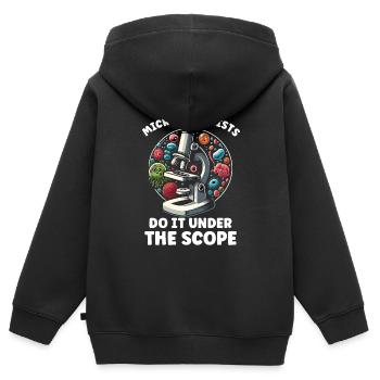 Microbiologist Microbiology Lab Staph Biology - Kinder Premium Organic Zip Hoodie - Schwarz - Hinten - AI Model Kid Male (0cm)