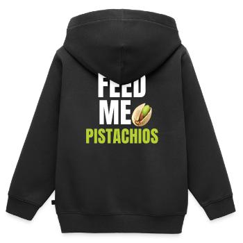 Nourrissez-moi un amateur de crème glacée à la pistache avec - Sweat Premium à capuche zippé enfant bio - noir - Dos - AI Model Kid Male (0cm)