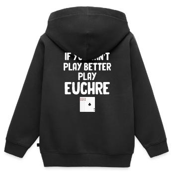Wenn Sie Nicht Besser Spielen Können, Spielen Sie - Kinder Premium Organic Zip Hoodie - Schwarz - Hinten - AI Model Kid Male (0cm)