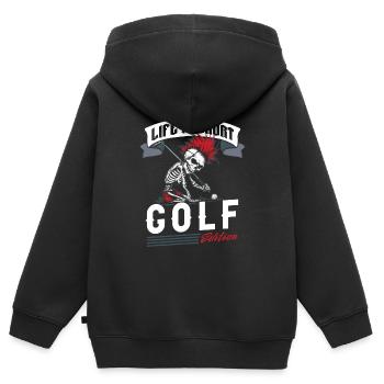 Golf Golfer Golfen - Kinder Premium Organic Zip Hoodie - Schwarz - Hinten - AI Model Kid Male (0cm)