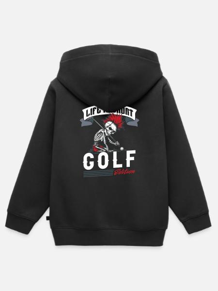 Golf Golfer Golfen - Kinder Premium Organic Zip Hoodie - Schwarz