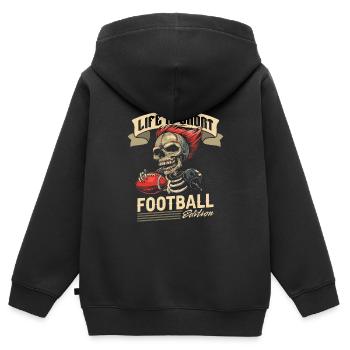 American Football - Kinder Premium Organic Zip Hoodie - Schwarz - Hinten - AI Model Kid Male (0cm)