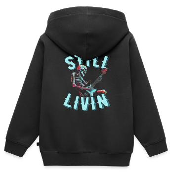 Bassist Bass Gitarre Basser - Kinder Premium Organic Zip Hoodie - Schwarz - Hinten - AI Model Kid Male (0cm)