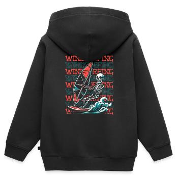Planche à voile Planche à voile - Sweat Premium à capuche zippé enfant bio - noir - Dos - AI Model Kid Male (0cm)