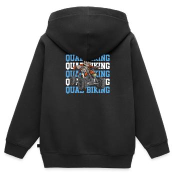 Quad - Sweat Premium à capuche zippé enfant bio - noir - Dos - AI Model Kid Male (0cm)