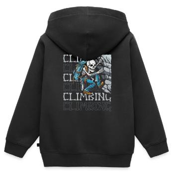 Klettern Kletterer - Kinder Premium Organic Zip Hoodie - Schwarz - Hinten - AI Model Kid Male (0cm)