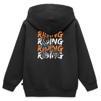 Bmx Bmx Biker - Kinder Premium Organic Zip Hoodie - Schwarz - Hinten - AI Model Kid Male (0cm)