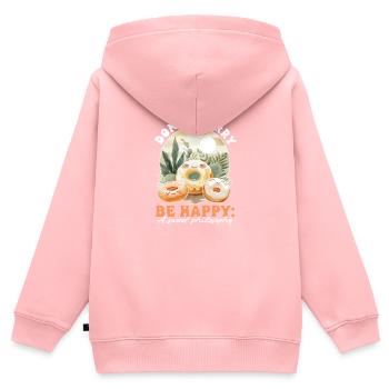 Donut-Liebhaber Eine süße Philosophie - Kinder Premium Organic Zip Hoodie - Rosa - Hinten - AI Model Kid Female (0cm)