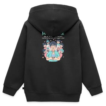 Ice Cream Lover Fatter Friends Slim Me - Kids Premium Organic Zip-up Hoodie - black - Back - AI Model Kid Male (0cm)