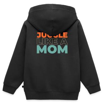 Maman Maman - Sweat Premium à capuche zippé enfant bio - noir - Dos - AI Model Kid Male (0cm)