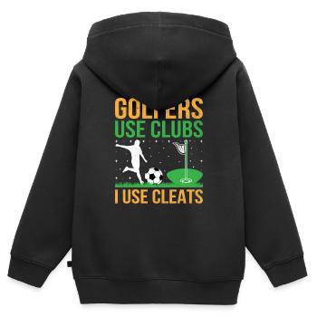 Footgolf Joueur Foot Golf Jouer Footgolfers Foot - Sweat Premium à capuche zippé enfant bio - noir - Dos - AI Model Kid Male (0cm)
