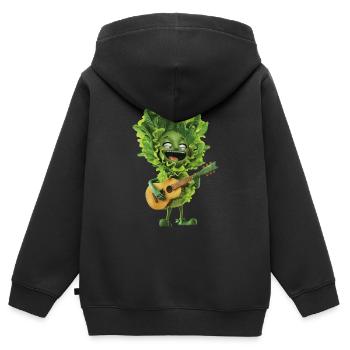Salat Gitarre - Kinder Premium Organic Zip Hoodie - Schwarz - Hinten - AI Model Kid Male (0cm)