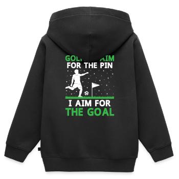 Footgolf Joueur Foot Golf Jouer Footgolfers Foot - Sweat Premium à capuche zippé enfant bio - noir - Dos - AI Model Kid Male (0cm)