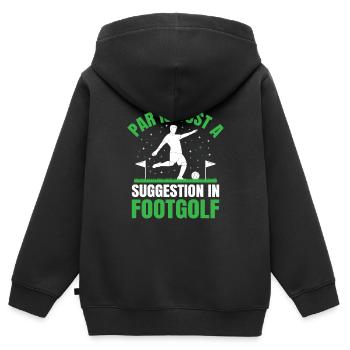 Footgolf Joueur Foot Golf Jouer Footgolfers Foot - Sweat Premium à capuche zippé enfant bio - noir - Dos - AI Model Kid Male (0cm)