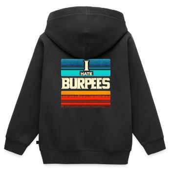 Je déteste les burpees 5 - Sweat Premium à capuche zippé enfant bio - noir - Dos - AI Model Kid Male (0cm)