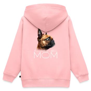 Maman griffon bruxellois - Sweat Premium à capuche zippé enfant bio - rose - Dos - AI Model Kid Female (0cm)