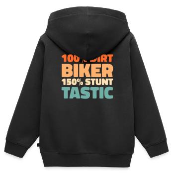 Mx Motocross Dirt Bike - Kinder Premium Organic Zip Hoodie - Schwarz - Hinten - AI Model Kid Male (0cm)