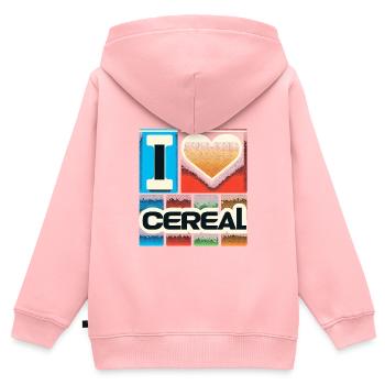 J’aime les céréales 11 - Sweat Premium à capuche zippé enfant bio - rose - Dos - AI Model Kid Female (0cm)