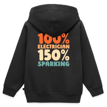 Electrician, Electronics Technician - Kids Premium Organic Zip-up Hoodie - black - Back - AI Model Kid Male (0cm)