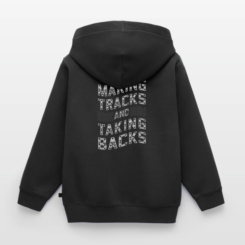 Tractor Pulling Tractor Pulling Tractor Power Farm Kids Premium Organic Zip-up Hoodie
