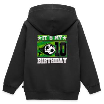 10th birthday Boy Soccer 10 Years Old Gifts - Kinder Premium Organic Zip Hoodie - Schwarz - Hinten - AI Model Kid Male (0cm)